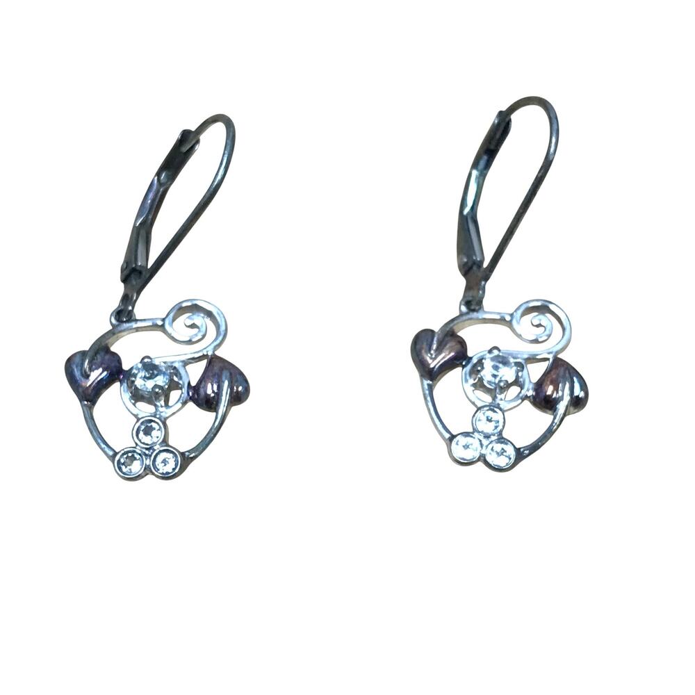 Clogau Tree of Life Sterling Silver Rose Gold Drop Dangle Earrings 2g 1” IOB COA